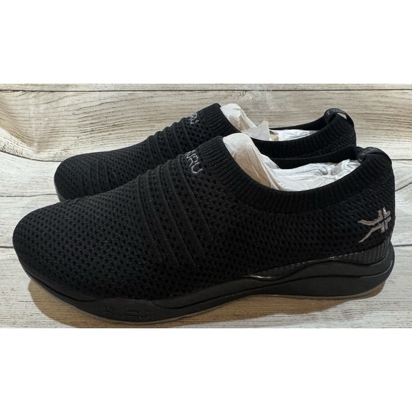 Kuru Stride Slip On Shoes Athletic Sneakers Jet Black / Slate Gray Sz US: 8 W - Picture 3 of 6